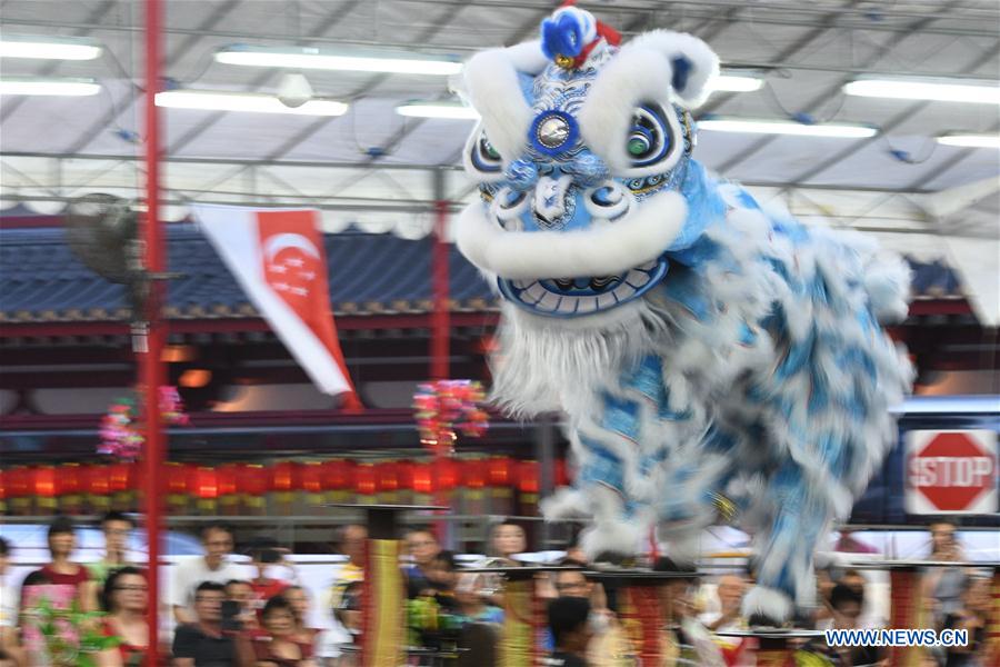 (SP)SINGAPORE-LION DANCE-COMPETITION