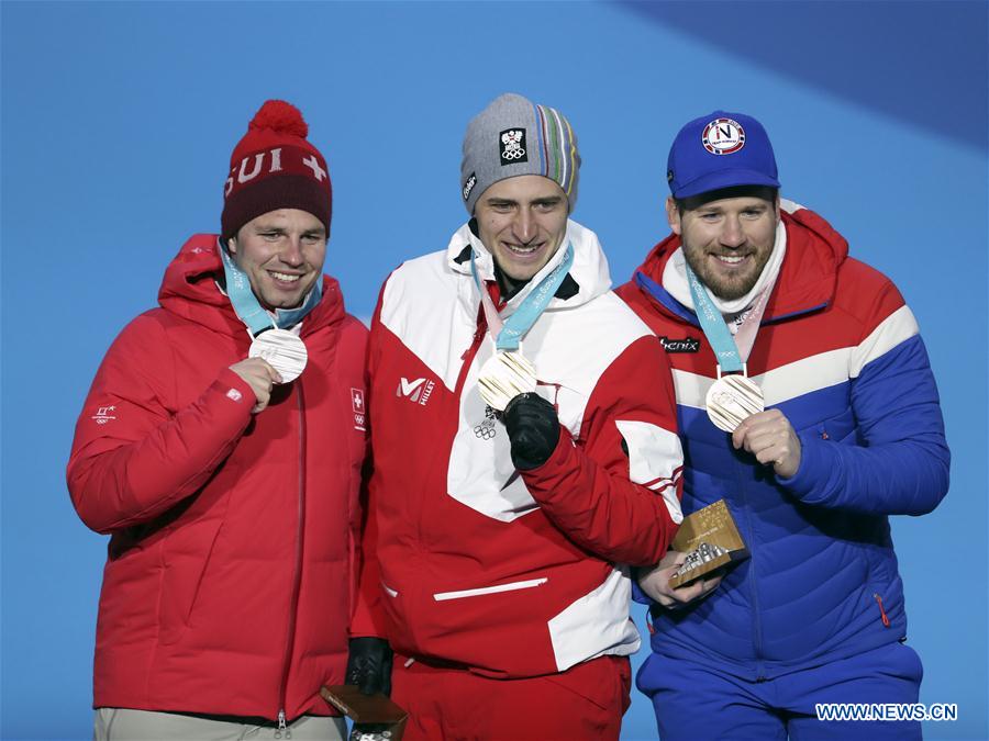 (SP)OLY-SOUTH KOREA-PYEONGCHANG-MEN'S SUPER-G-MEDAL CEREMONY