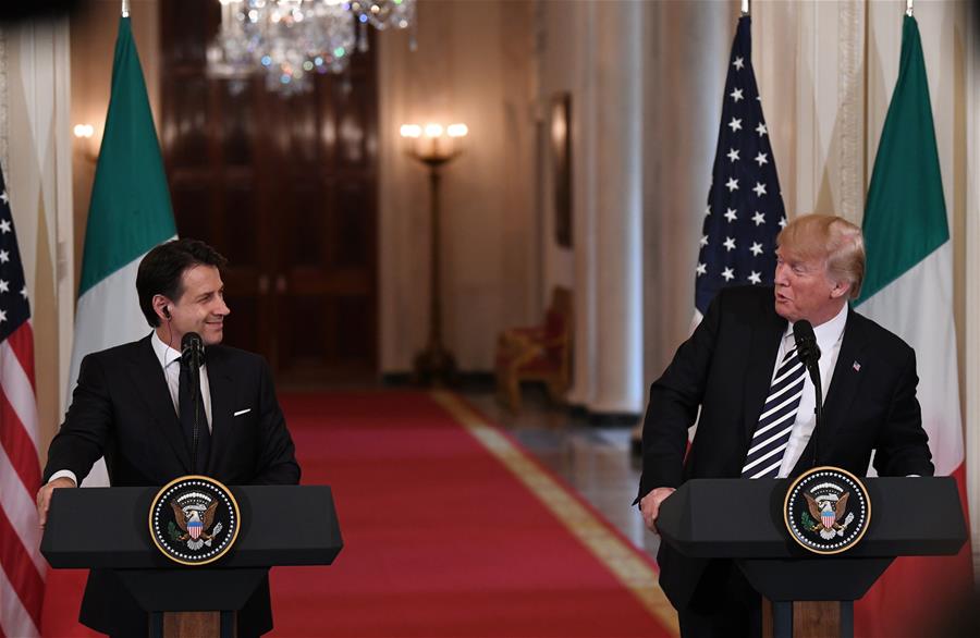 U.S.-WASHINGTON D.C.-TRUMP-ITALY-PM-PRESS CONFERENCE