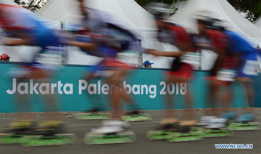 (SP)INDONESIA-PALEMBANG-ASIAN GAMES-ROLLER SKATE-MEN'S ROAD 20KM RACE