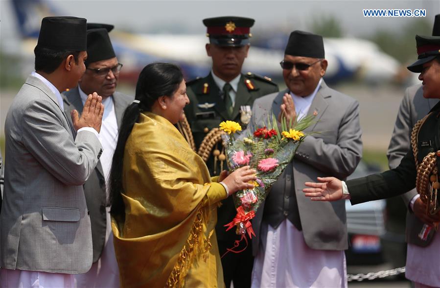 NEPAL-KATHMANDU-PRESIDENT-CHINA-VISIT-DEPARTURE