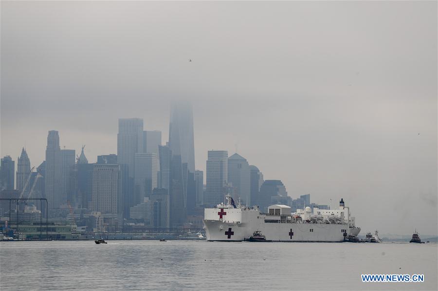 U.S.-NEW YORK-COVID-19-USNS COMFORT-ARRIVAL