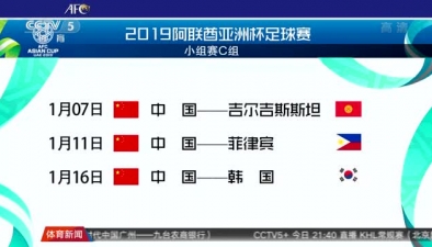 2019阿联酋亚洲杯足球赛小组赛C组